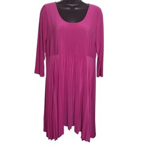 Attitudes by Renee Mini Dress Como Jersey Empire Waist Oversized Pink Size Small